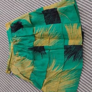 Anthropology SARIAH Green & Mustard Skirt